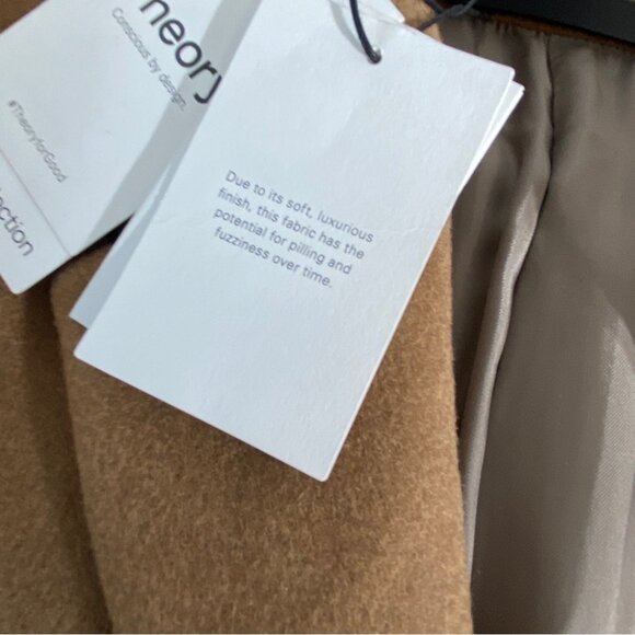 NWT THEORY Suffolk Single-breasted Overcoat In Elk Melange size M - Picture 8 of 10